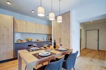 Kitchen and dining area